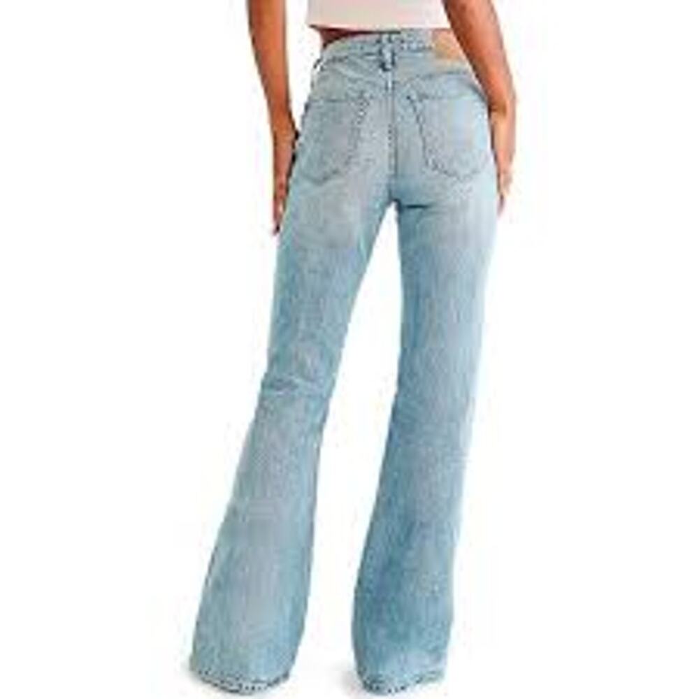 AEROPOSTALE High Rise Flare Jeans Ripped Denim Size 2 S Short - Picture 4 of 11